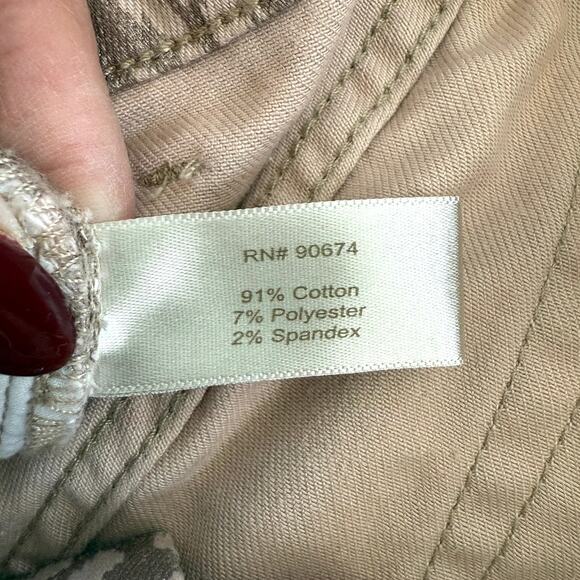Boston Proper Printed Slim Straight Pants Taupe Beige Size 8 Cotton Blend - Picture 6 of 7